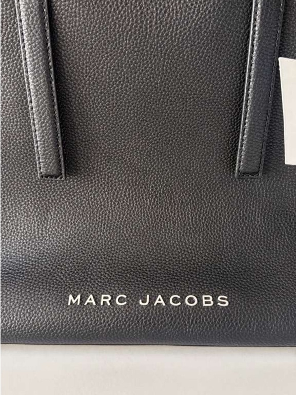 Marc Jacobs Black Pebbled Leather Tote Bag Zip Top Large Shoulder Authentic NWT - Picture 4 of 6
